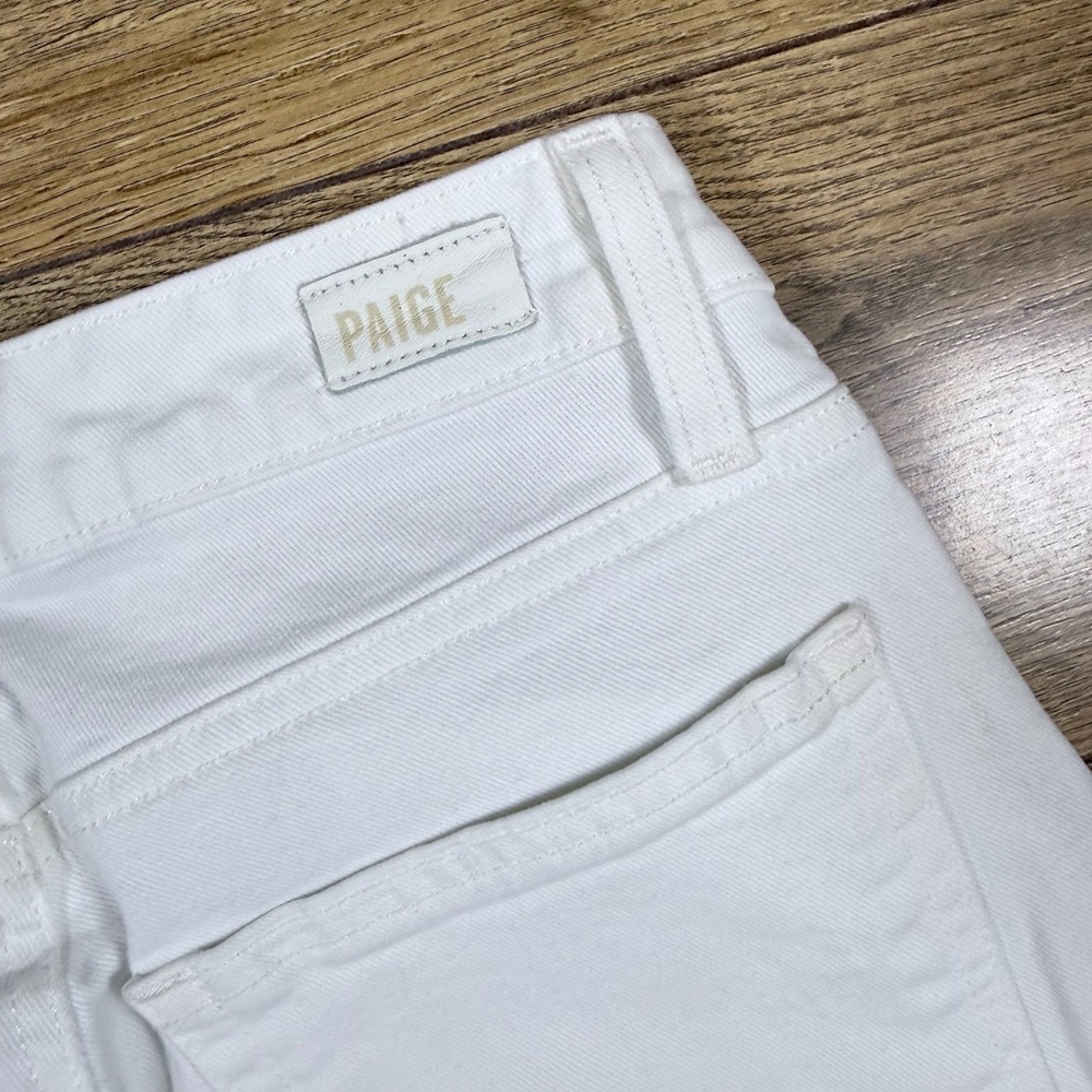 PAIGE White Cropped Ankle Jeans - Sleek Pocket Detail